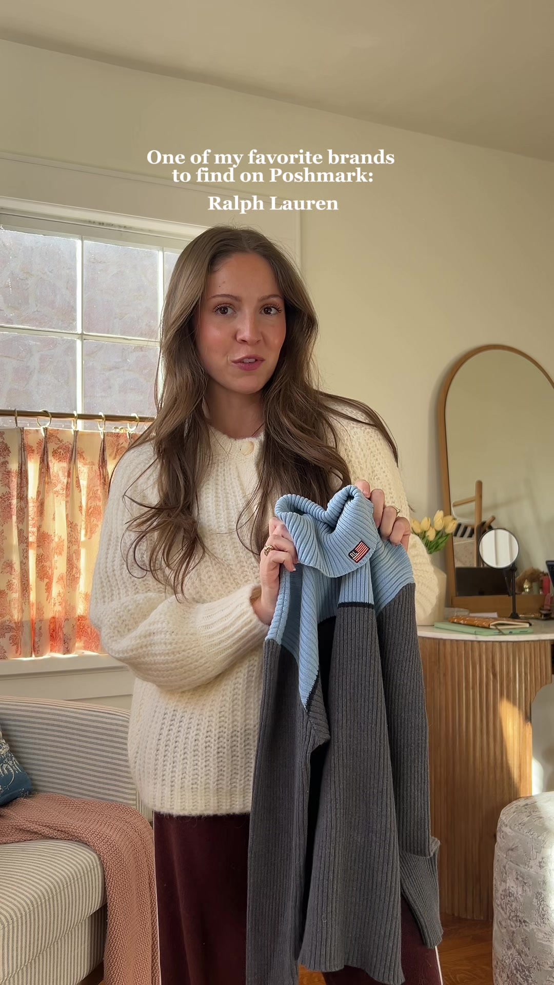 TikTok post by @savvimac for Poshmark. Caption reads: [...] than finding vintage Ralph Lauren!!....