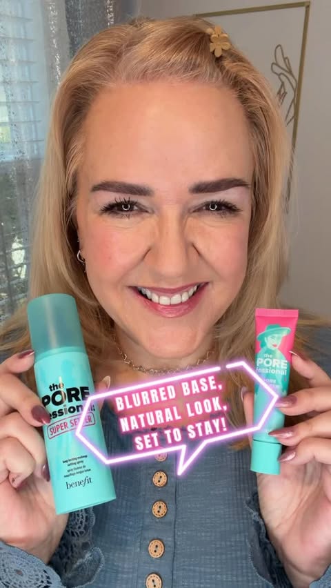 Instagram post by @torileesbeautymix for Benefit Cosmetics. Caption reads: GRWM and let’s blur my pores with....