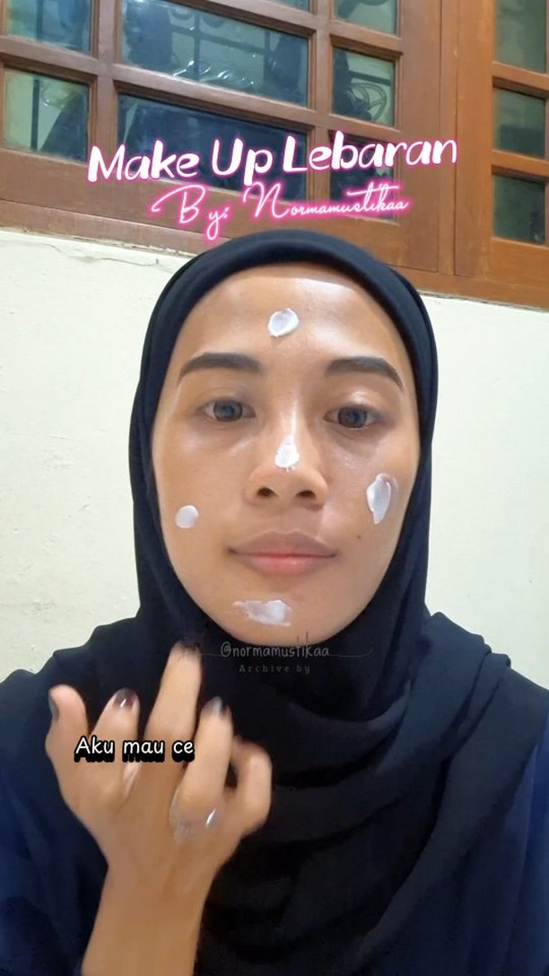 Instagram post by @normamustikaa for Mizzu Cosmetics. Caption reads: Penolong banget buat make lebaran aku nih....