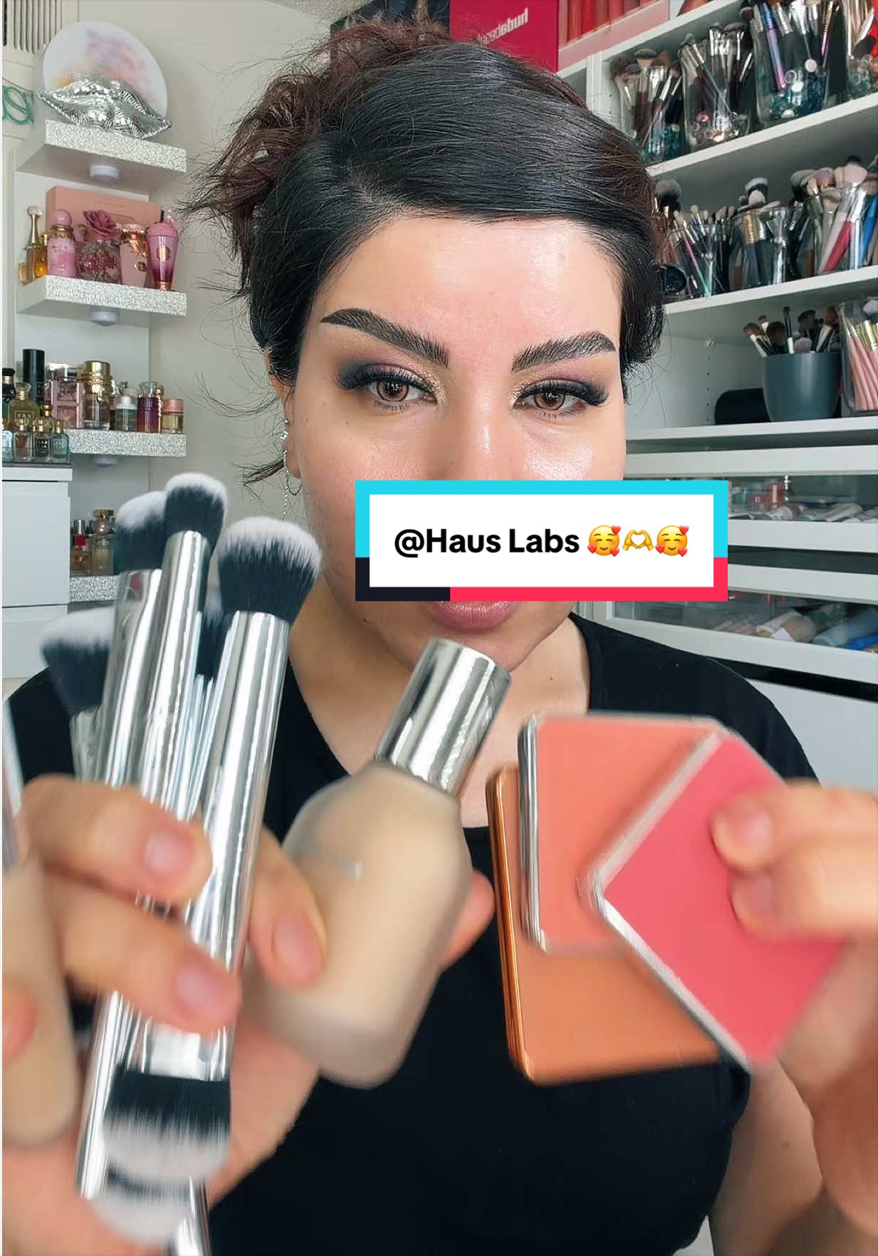 TikTok post by @get_glam_with_sadaf for Squidhaus. Caption reads: @Haus Labs 🥰🫶🥰.
