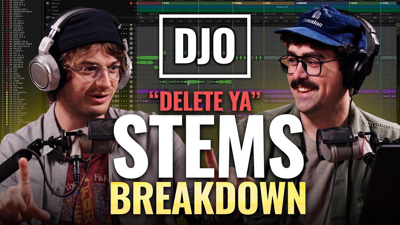 YouTube post by @TapeNotesPodcast for LANDR. Caption reads: Stems Unpacked: "Delete Ya" Full Pro Tools Session....