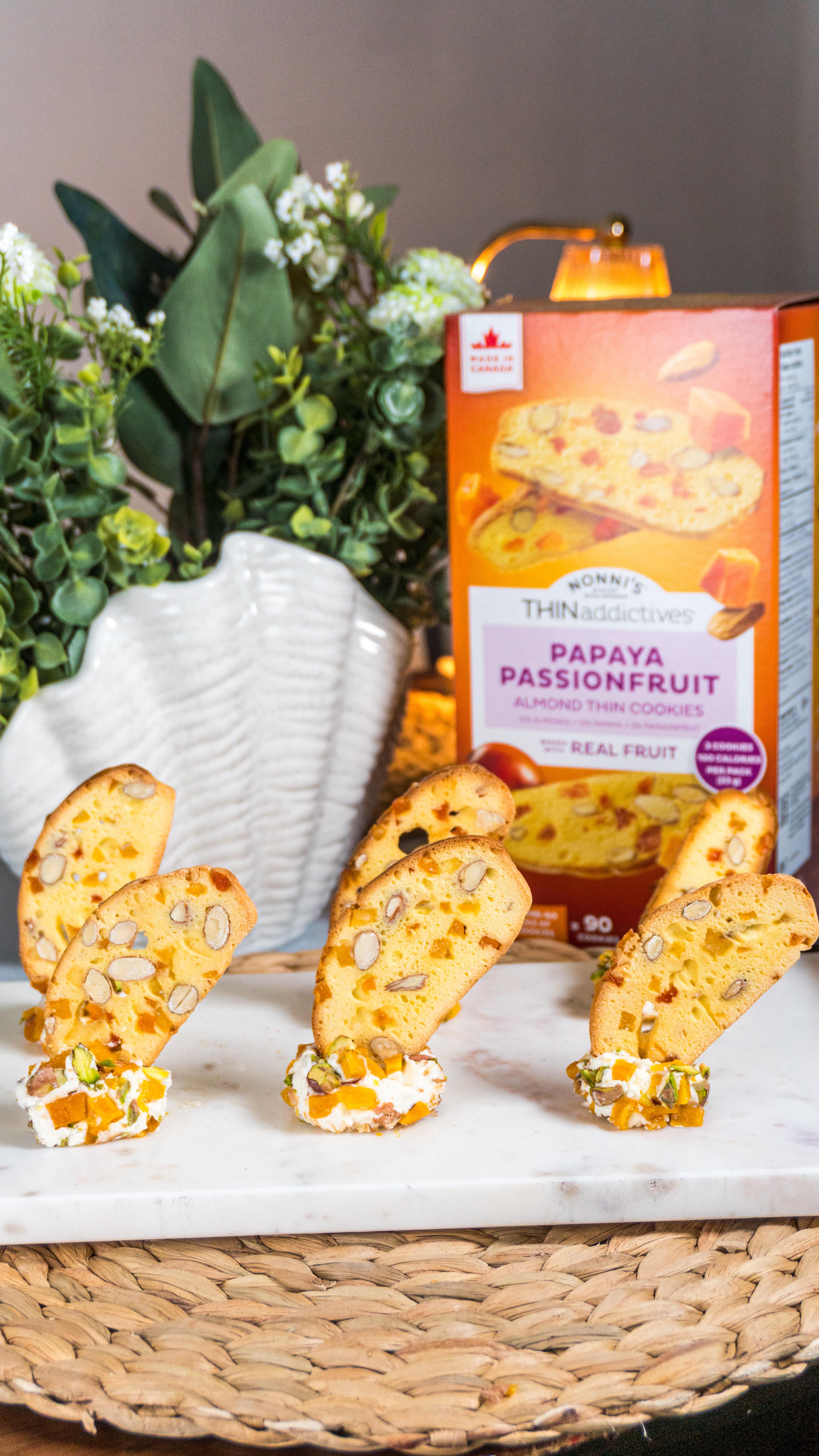 Instagram post by @rachandluna for Peersway. Caption reads: @nonnisfoods THINaddictives Papaya Passionfruit....