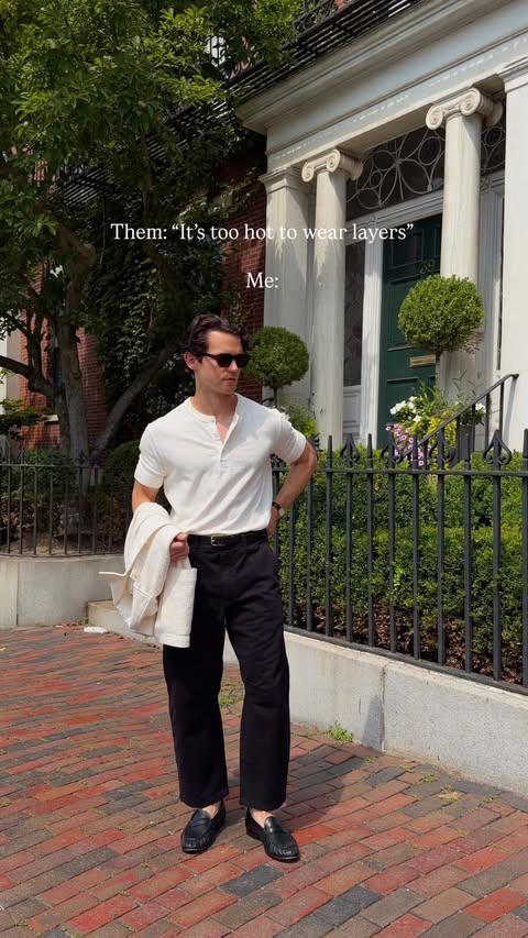 Instagram post by @adamgonon for Banana Republic. Caption reads: [...] comfortably. Shop all of these....