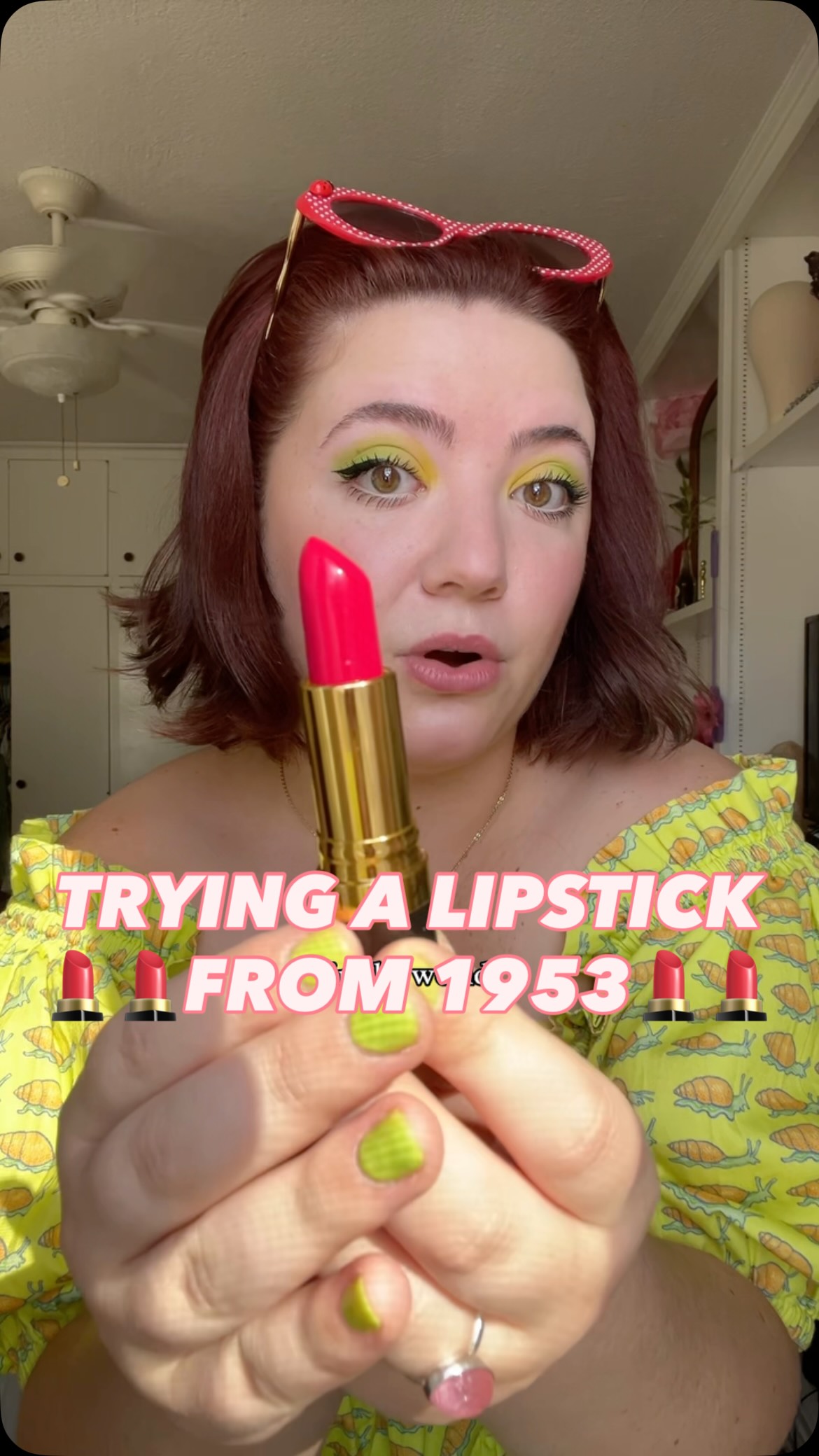 Instagram post by @alyssafunnyofficial for Revlon. Caption reads: Let’s try a new old lipstick: @revlon Cherries in....