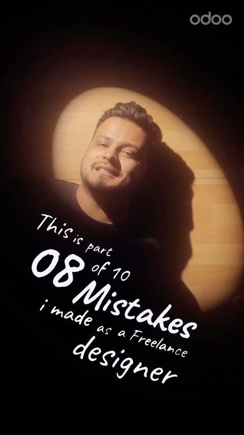 Instagram post by @dope.motions for Odoo. Caption reads: For the longest time, feedback felt like failure....