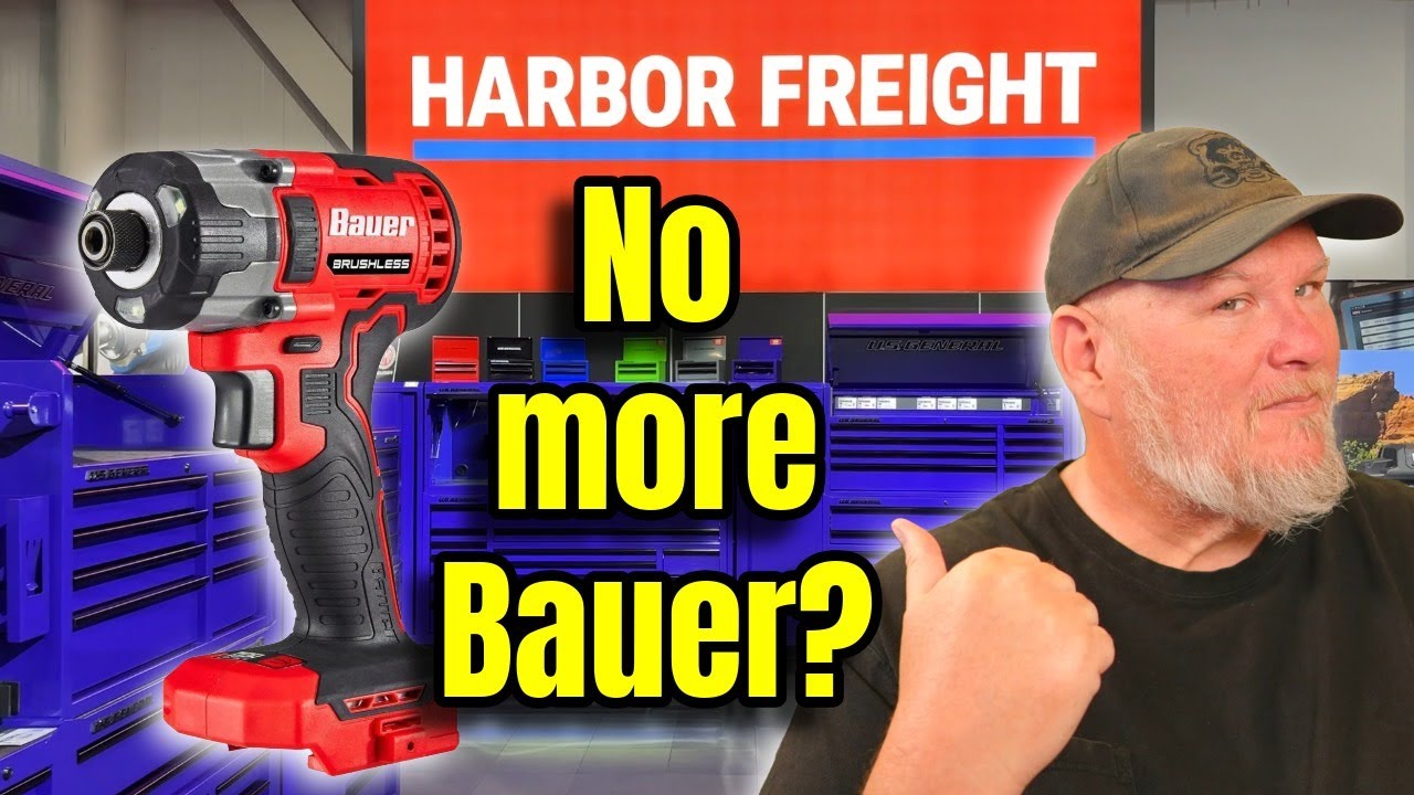 YouTube post by @denoftools for YesWelder. Caption reads: No More Bauer Tools from Harbor Freight?.