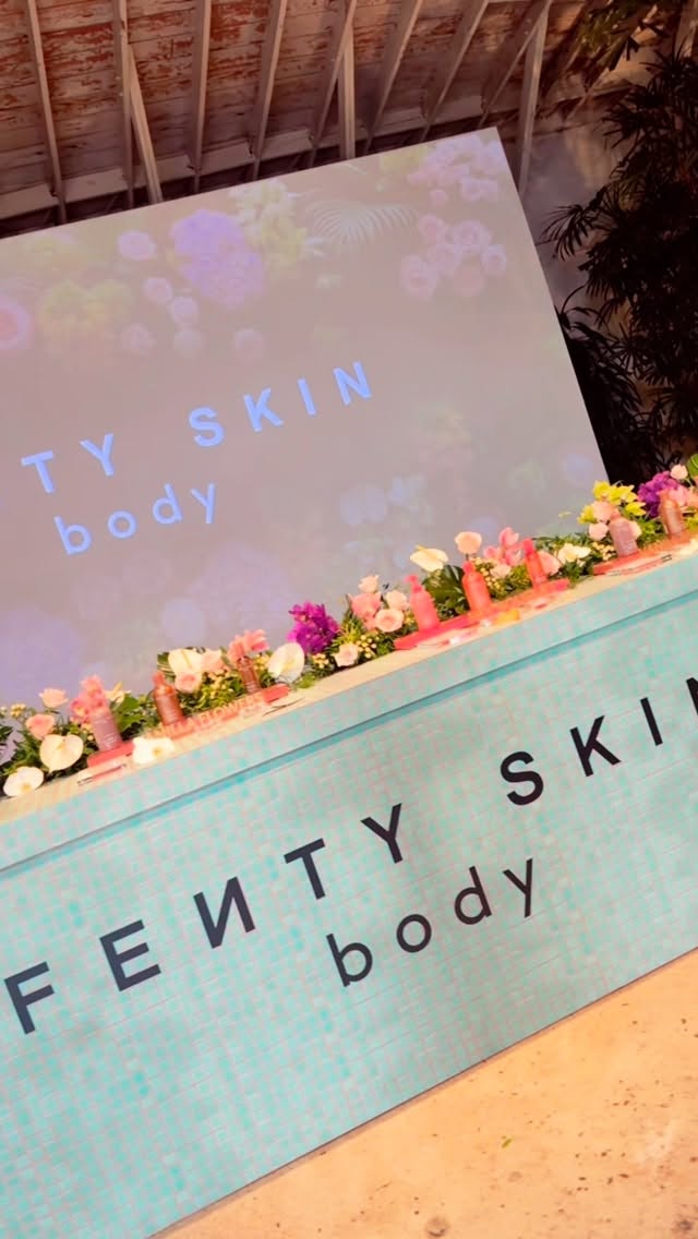 Instagram post by @carlos_cervante for FENTY SKIN. Caption reads: FENTY SKIN EVENT! ✨ @fentyskin #fentyskin #rihanna....