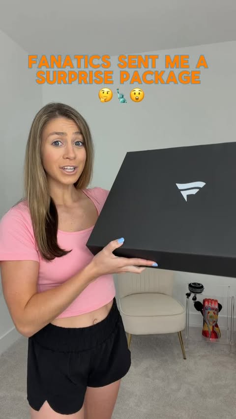 Instagram post by @thekrystalpalace_ for Fanatics. Caption reads: Fanatics sent me a surprise package just in time....
