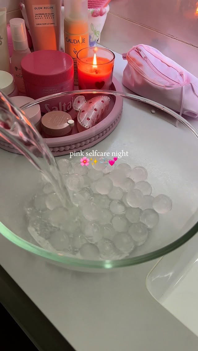 Instagram post by @lifethru.angie for MakeUp Eraser. Caption reads: #makeuperaserpartner pink selfcare night routine....