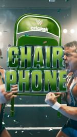 Instagram post by @otis_wwe for CricketWireless. Caption reads: Ladies and gentlemen… introducing Chair Phone.....