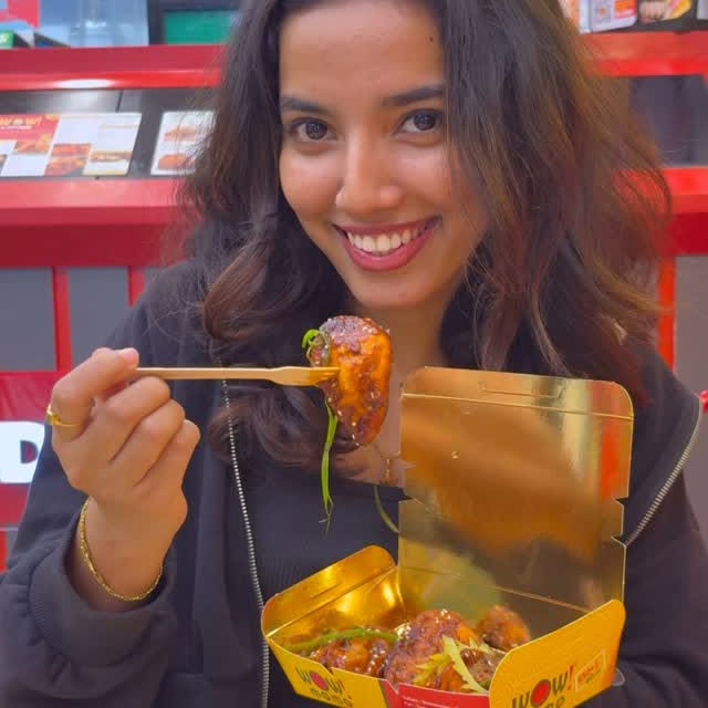 Instagram post by @vysh_naviiiiiii for Wow! Momo. Caption reads: It’s @wowmomos and trust me, the name says it all!....