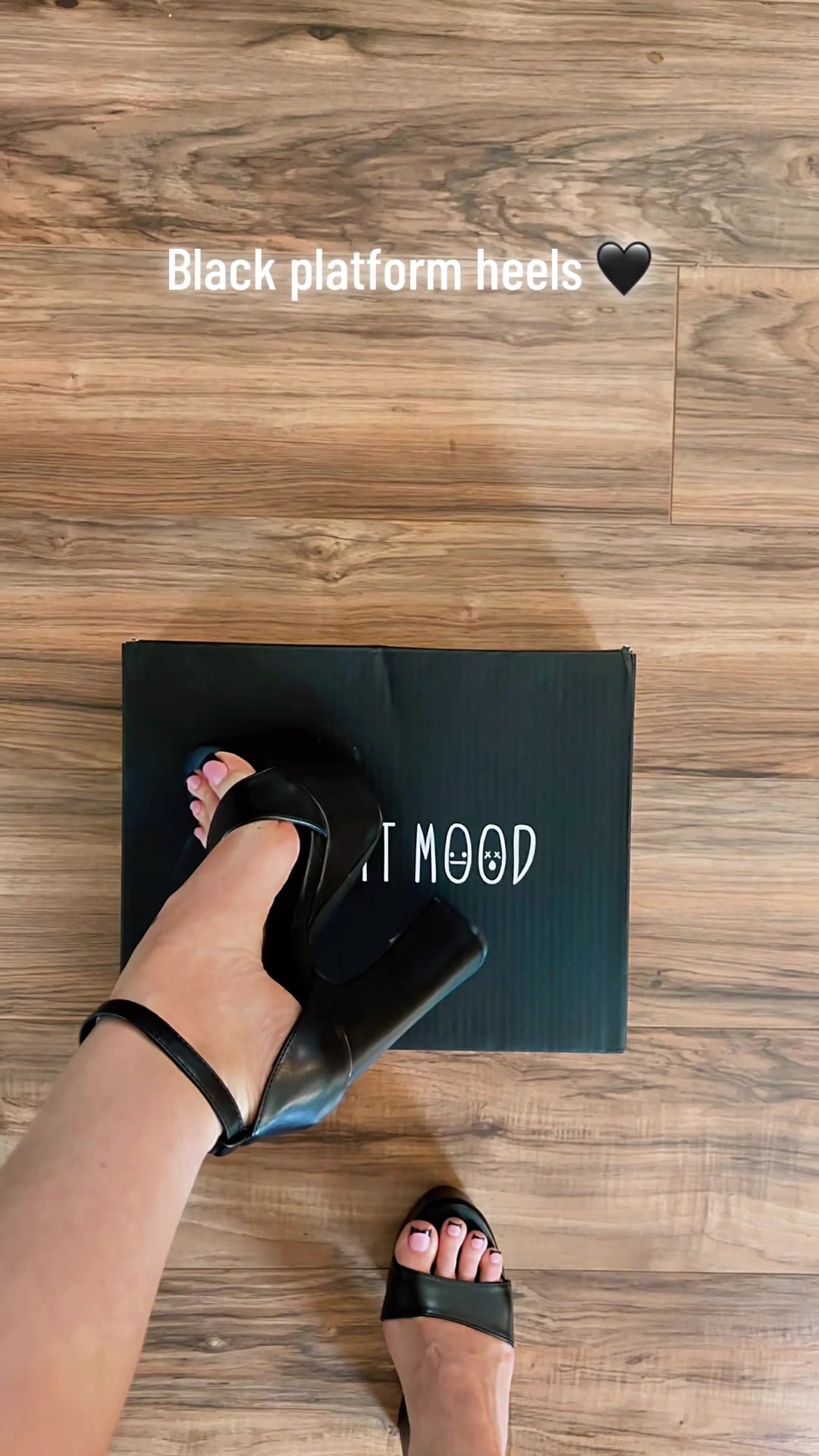 TikTok post by @vannahallen6 for Dolls Kill. Caption reads: [...] #blackheels #heels #dollskill #platformshoes....