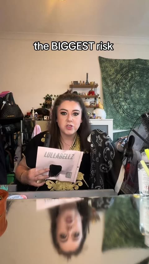 Instagram post by @melika_zaidi for LullaBellz. Caption reads: [...] popped off personally halo hair piece....