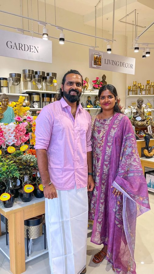 Instagram post by @gowtisowbi for Royaloak Furniture. Caption reads: Shopping for new home with wife be like🥹😂

May....