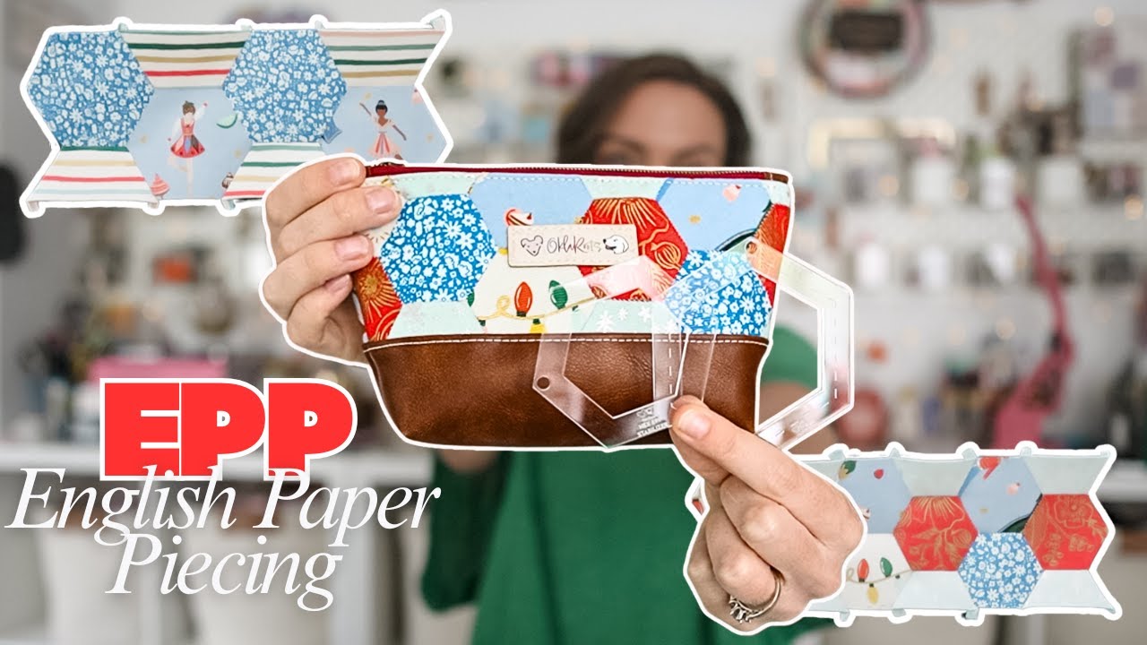 YouTube post by @OklaRoots for Ricoma. Caption reads: Watch and Learn! Prepping and Sewing English Paper....