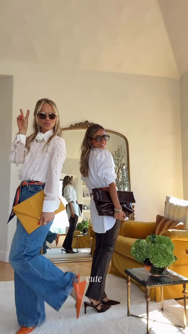 Instagram post by @artofstyle_mona for Melinda Maria. Caption reads: Save this for inspo! Comment “OUTFITS” & we’ll DM....