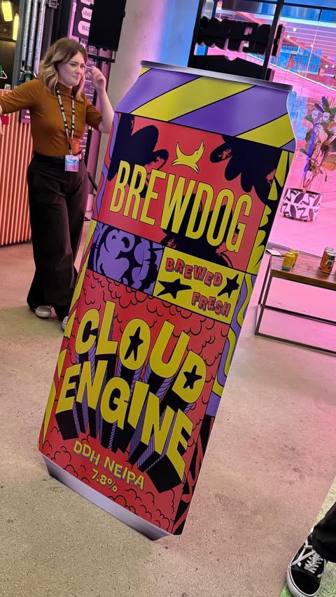 Instagram post by @airfryergirluk for BrewDog. Caption reads: [...] nice to see behind the scenes of what....