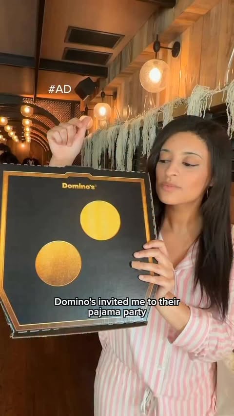 Instagram post by @sophiesophss for Domino's Pizza. Caption reads: #AD Trying @dominos new Slice Sauce at their....