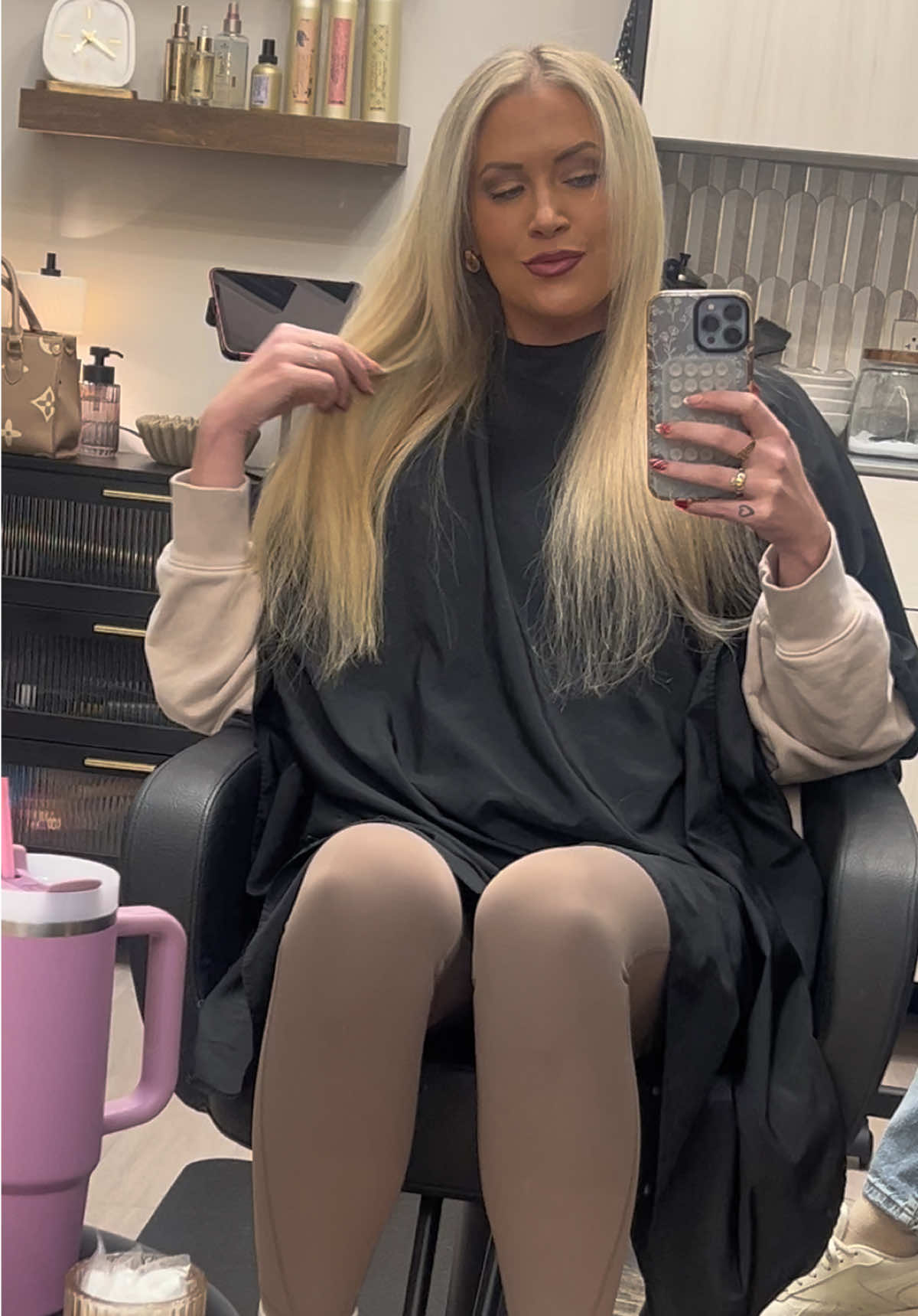 TikTok post by @itsmandymorrell for Milani Cosmetics. Caption reads: [...] @Lancôme mascara primer @Milani Cosmetics....