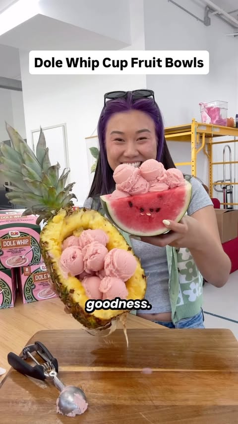 Instagram post by @foodbeast for Dole Packaged Foods. Caption reads: They asked why she keeps a chopping board at her....