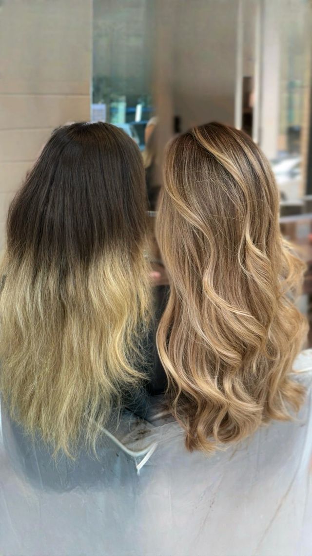 Instagram post by @hair.by.suzi for Cocoandeve. Caption reads: DID WE FIX IT!?!? 🥹 full tutorial and colour....