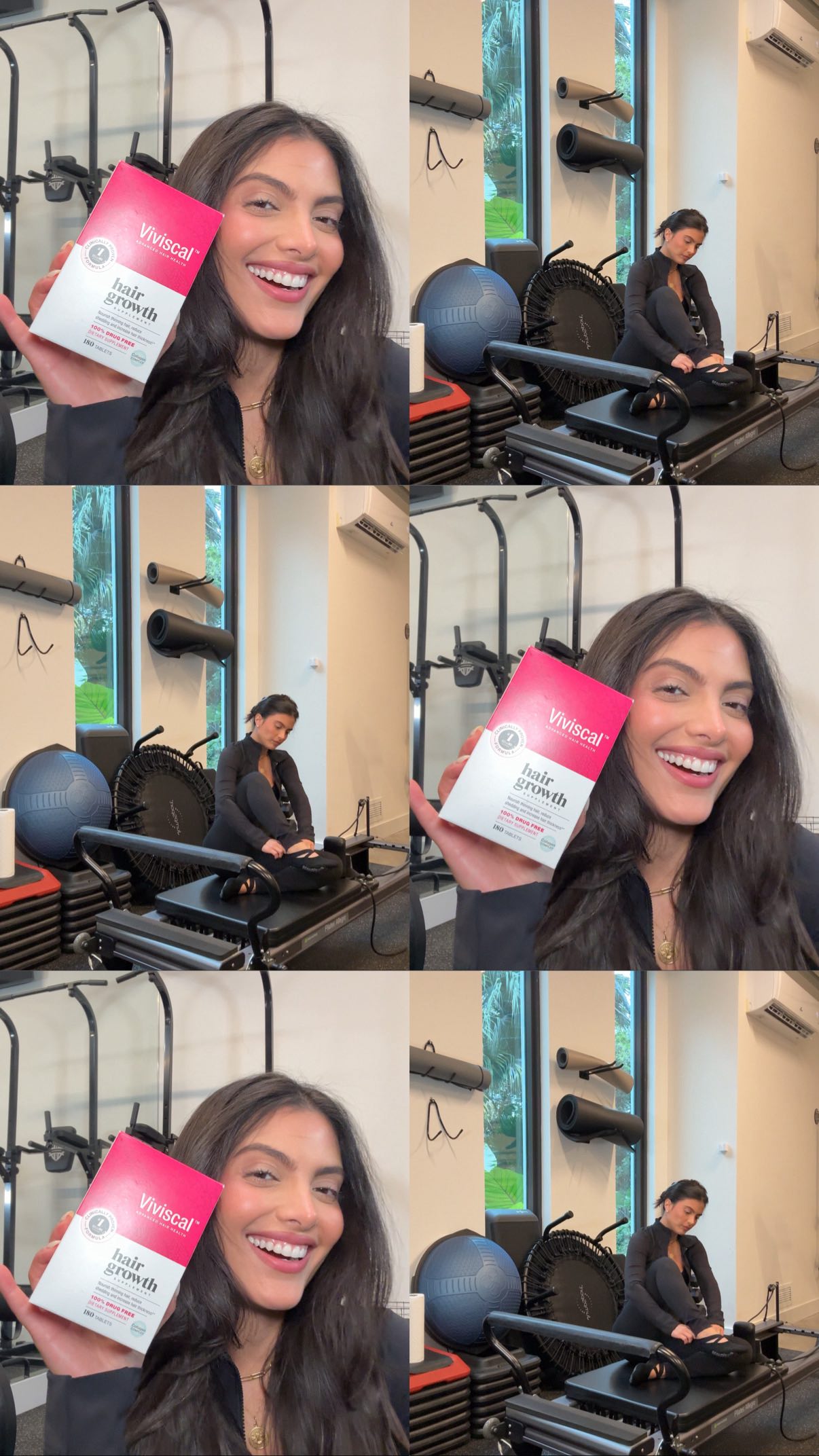 Instagram post by @marielena for Viviscal. Caption reads: [...] stress on @amazon, but you can buy @viviscal....