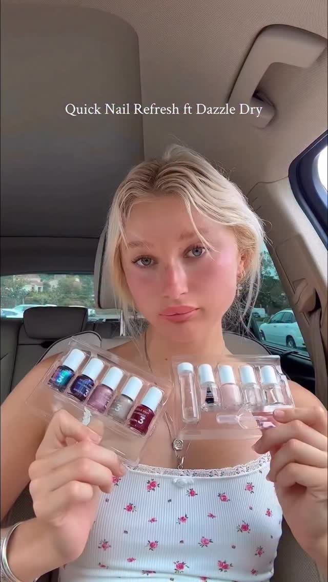 Instagram post by @skyangelinaa for Dazzle Dry. Caption reads: [...] & easiest nails ever @dazzle_dry....