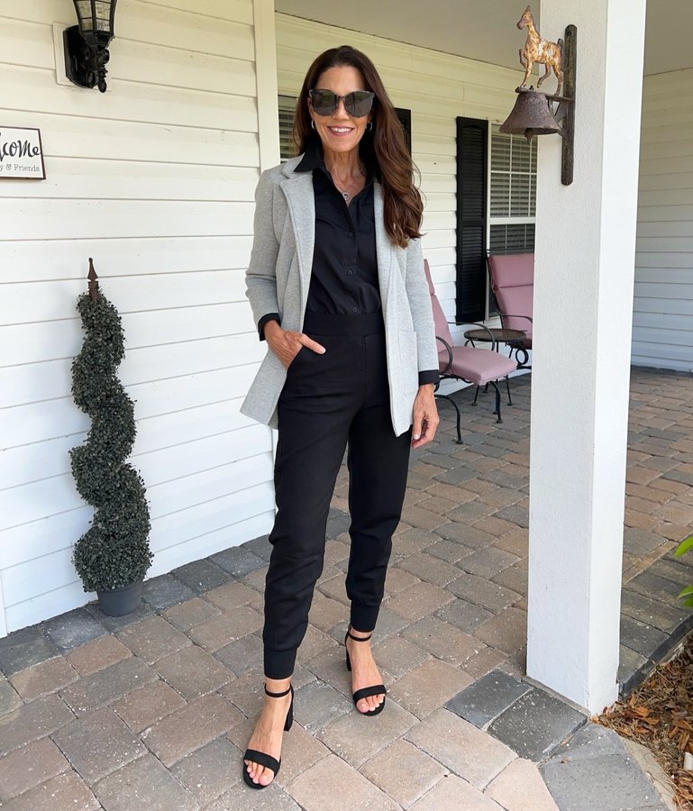 Instagram post by @emilysarmo for Gibsonlook. Caption reads: “Blazers are more than just a staple in your....