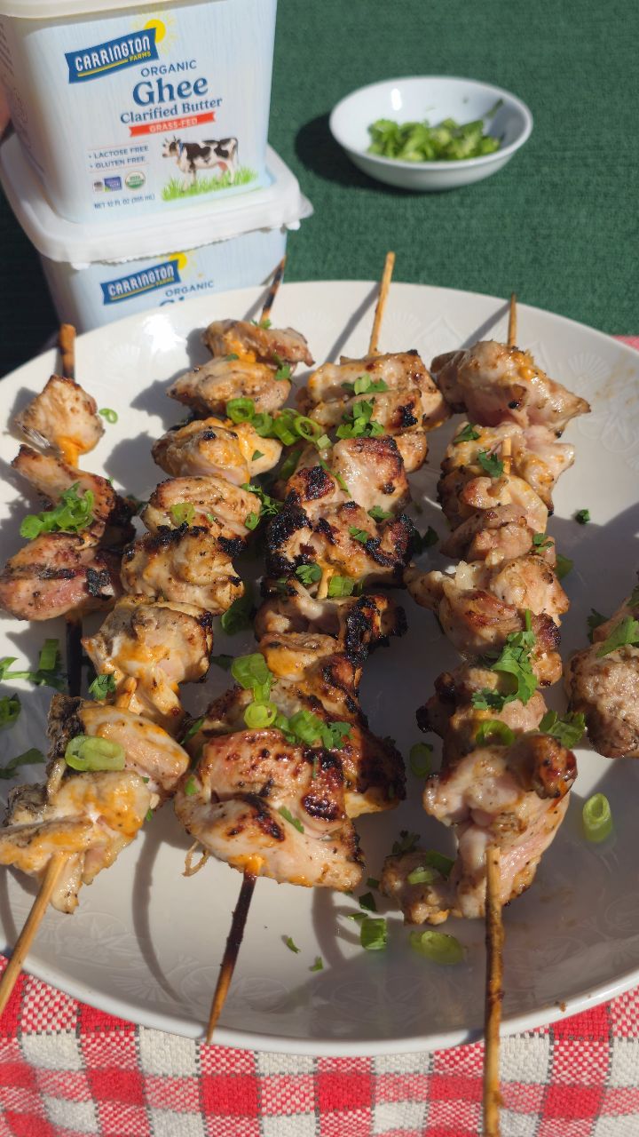 Instagram post by @c.food.and.health for Carrington Farms. Caption reads: Grilling season calls for better basics! 🧈....