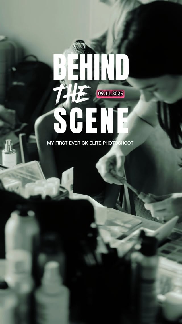 Instagram post by @keepingitari for GK Elite. Caption reads: ✨ BTS of my very first GK photoshoot ✨

What an....