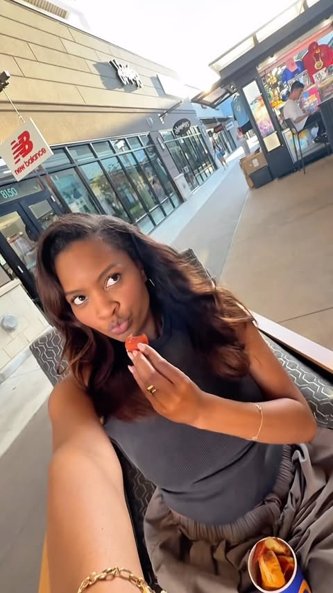 Instagram post by @veeefranklin for Premium Outlets. Caption reads: [...] 🛍️🤎 I can always count on Tulsa Premium....
