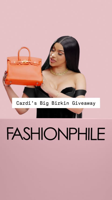 Instagram post by @iamcardib for FASHIONPHILE. Caption reads: [...] I do it BIG. I partnered with @fashionphile....
