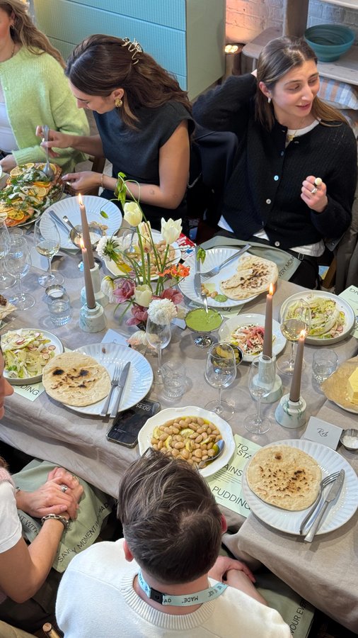 Instagram post by @xanthemross for MADE.com. Caption reads: AD lunch for @madedotcom last week was a dream.......
