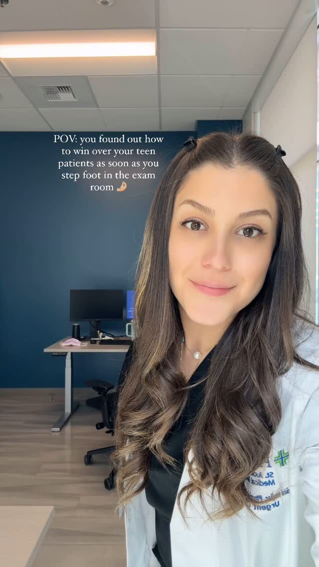 Instagram post by @pa.aziza for DOLAN Scrubs. Caption reads: They immediately trust you and think you’re cool....