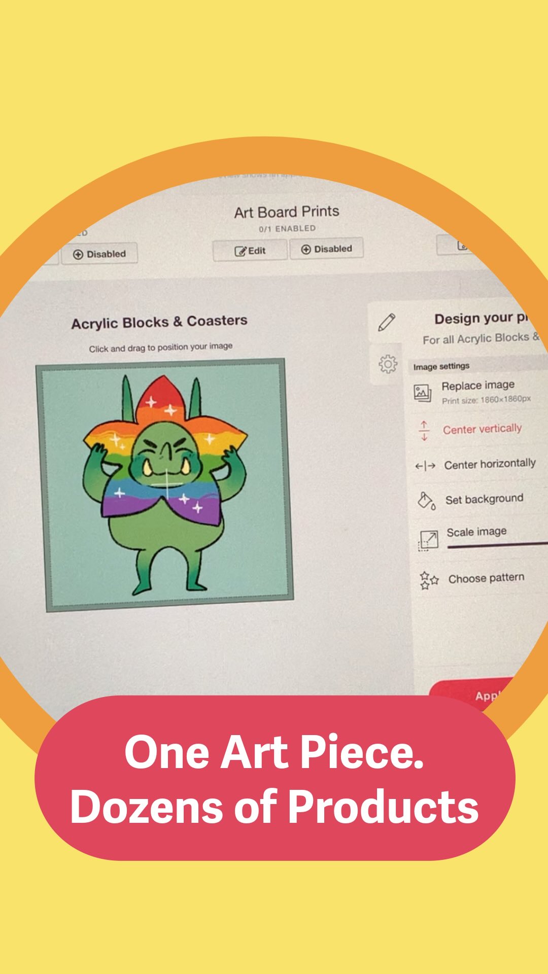 Instagram post by @lilaeleaf for Redbubble. Caption reads: The little moments: when this single button turns....