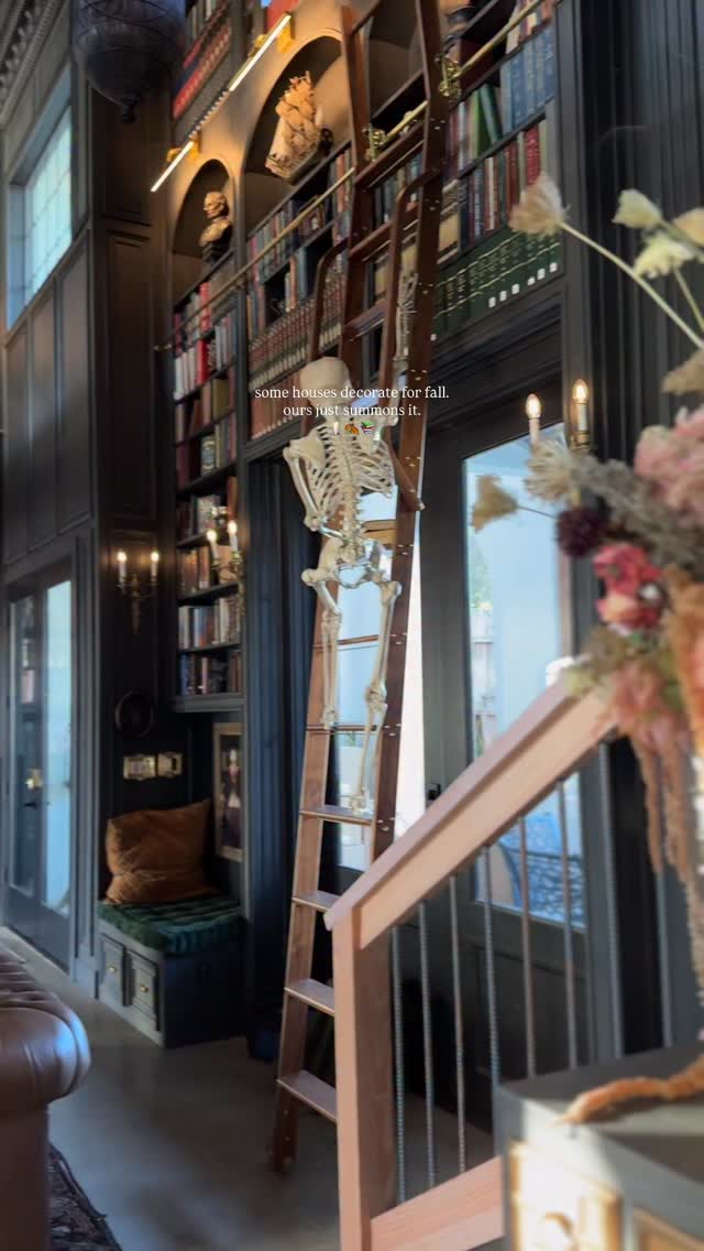 Instagram post by @houseofheron for Valencia Theater Seating. Caption reads: The skeletons have officially clocked in and the....