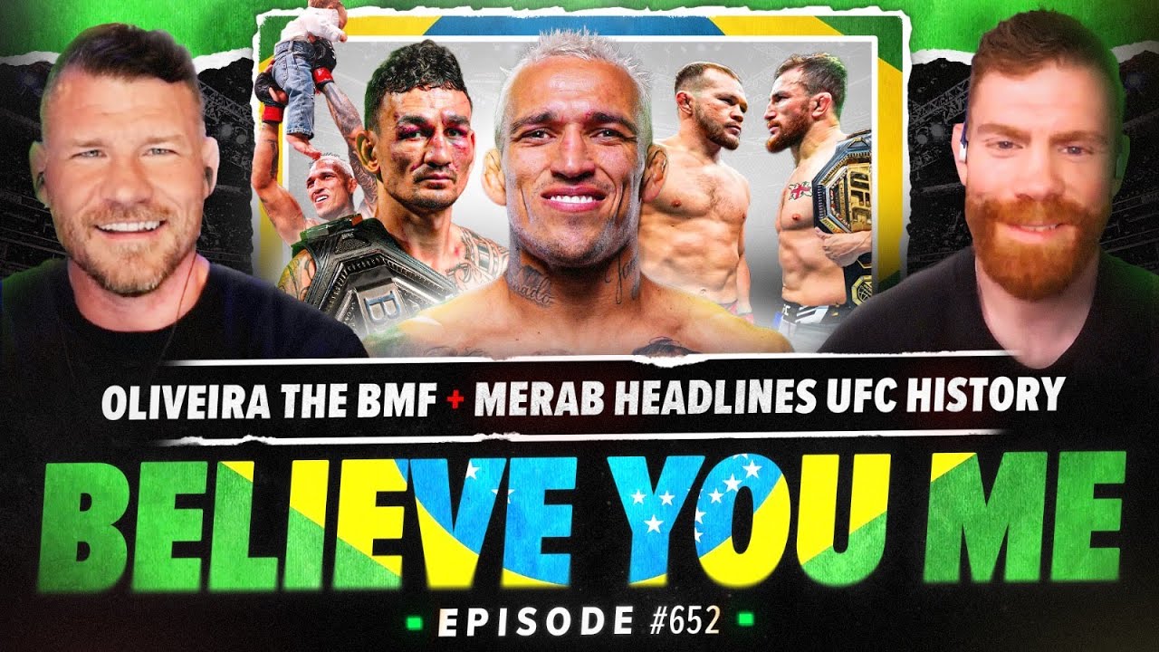 YouTube post by @bispingpodcast for Sheath Underwear. Caption reads: BELIEVE YOU ME Podcast: 652: Merab Makes History.