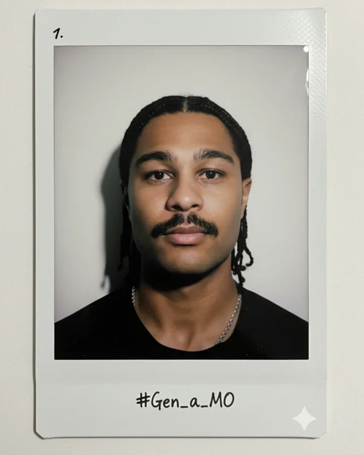 Instagram post by @googlede for Movember. Caption reads: [...] joining the #Gen_a_MO challenge with....