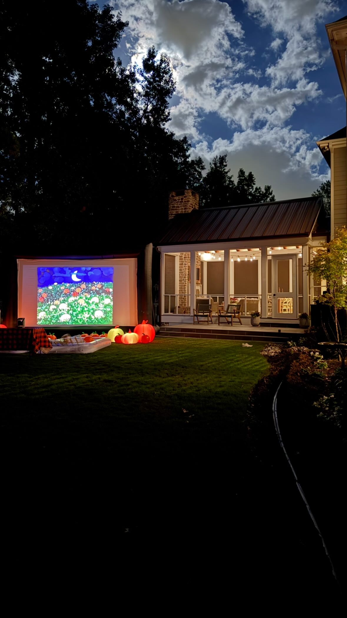 Instagram post by @philip_or_flop for NEBULA. Caption reads: Movie night success! #ad The girls loved the setup....