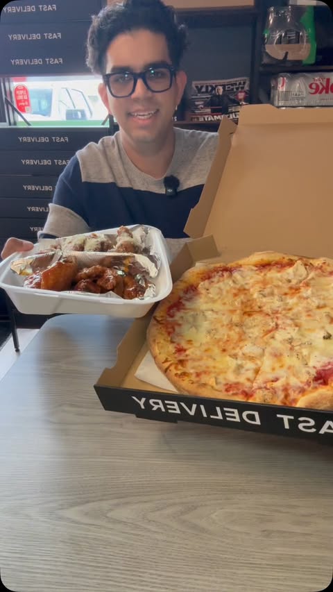 Instagram post by @brotherspizzalv for Las Vegas Tips. Caption reads: Tried Brothers Pizza for Lunch “14” Pizza for....