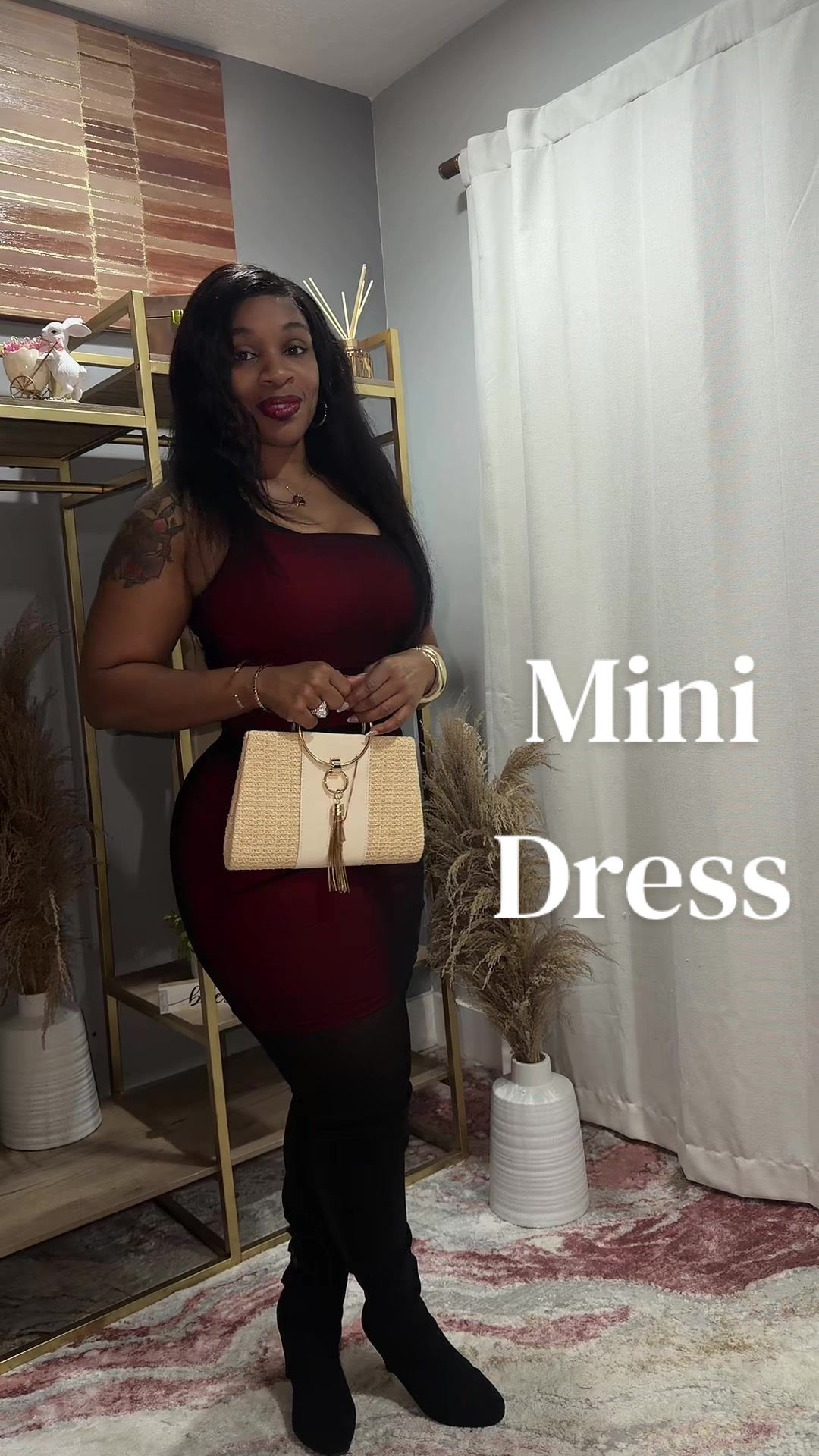 TikTok post by @curveswithconfidence1 for OYS-beauty. Caption reads: [...] Bodycon Stretchy Mesh Mini dress @OYS-beauty....