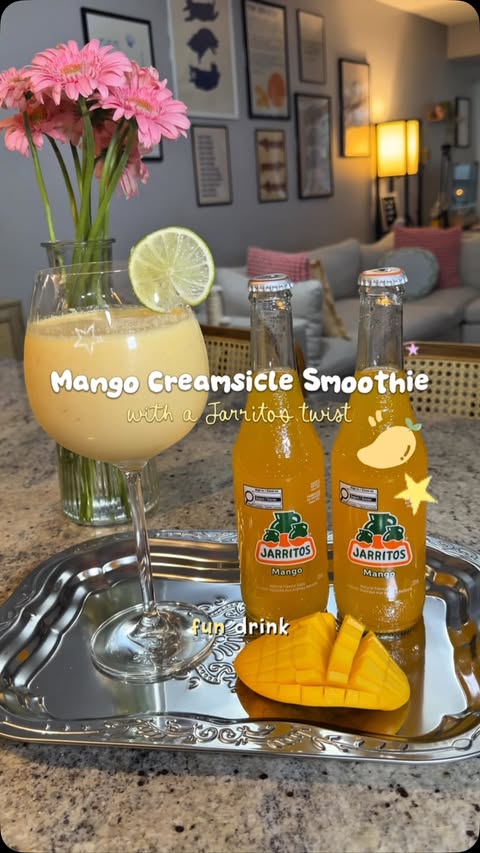 Instagram post by @aprilssdiary for Jarritos. Caption reads: [...] Smoothie SO good?! 🥭✨ I picked up some....
