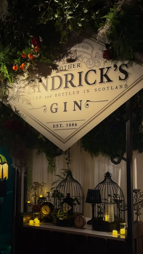 Instagram post by @buchidaily for HENDRICK'S GIN. Caption reads: AD @hendricksgin Anotherland felt like stepping....