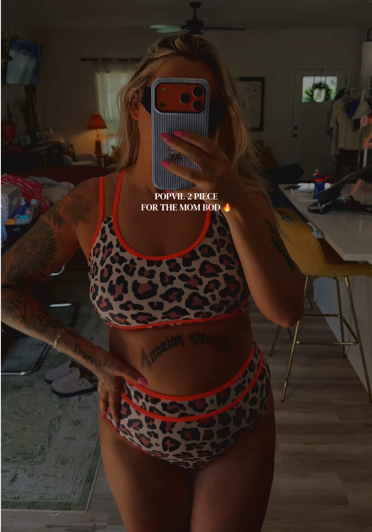 TikTok post by @alyssanburk97 for Popvil. Caption reads: @popvilshop wins with the cutest swim 👙 #popvil....