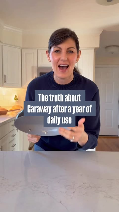 Instagram post by @homemaker.on.a.budget for Caraway Home. Caption reads: I know the internet has a LOT to say about....