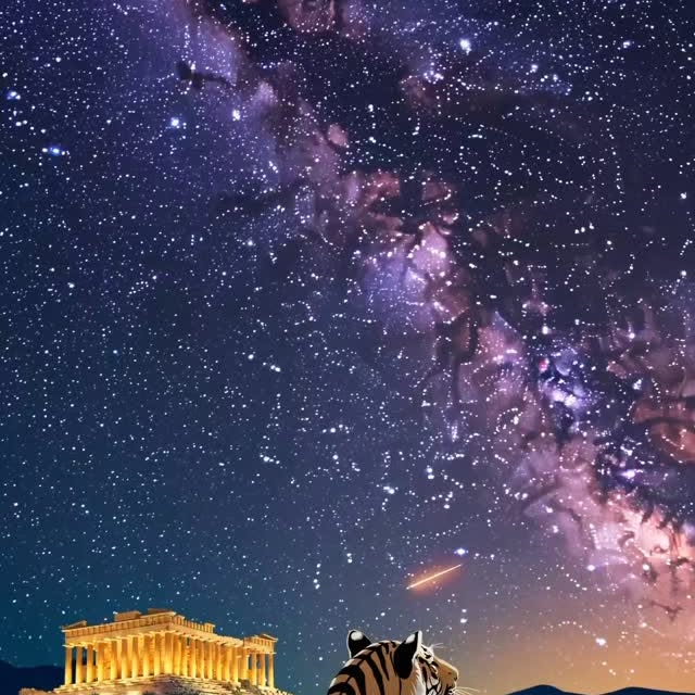 Instagram post by @tiger_flinn for OpenSea. Caption reads: Tiger_Flinn is at the Akropolis
#viralvideos....