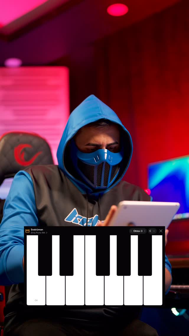 Instagram post by @kejoobeats for BandLab. Caption reads: @bandlab ile istediğin an müzik yap 🎹....