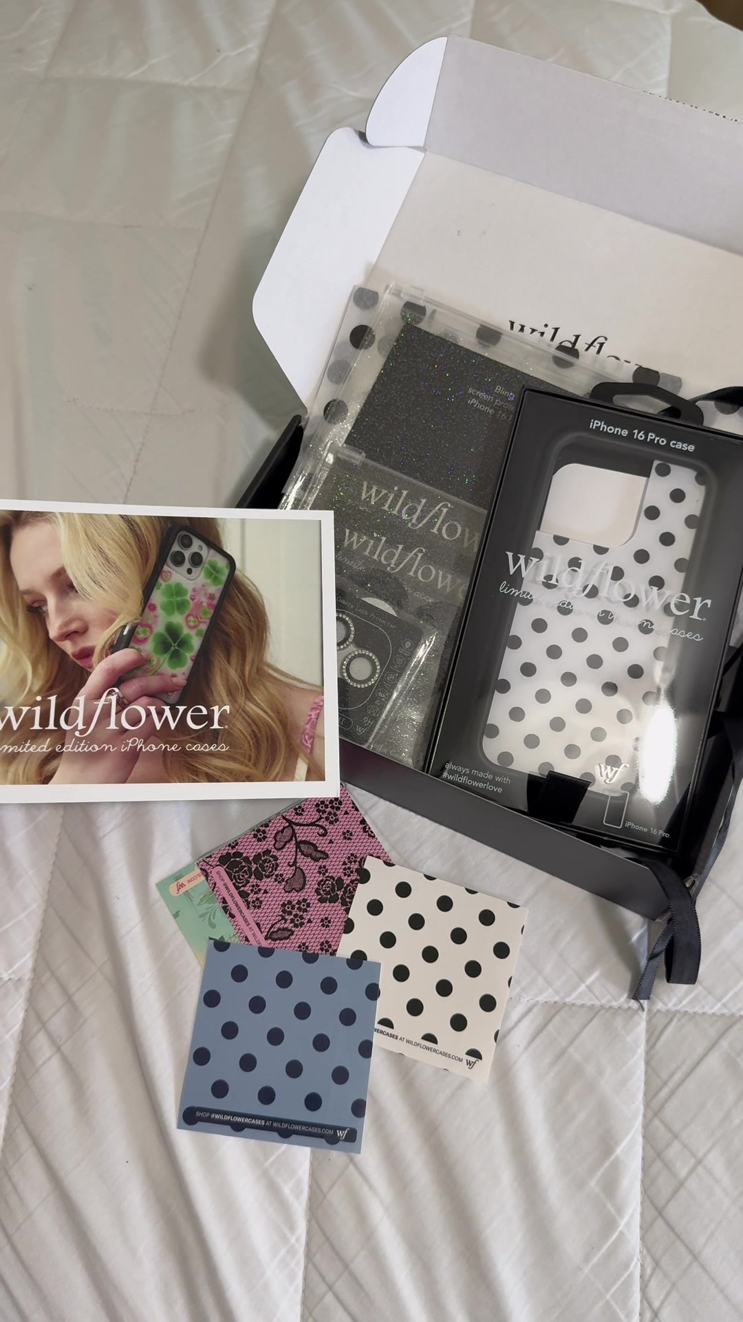 TikTok post by @iluvbts134340 for Wildflower Cases. Caption reads: i love wildflowers so much! @Wildflower Cases....