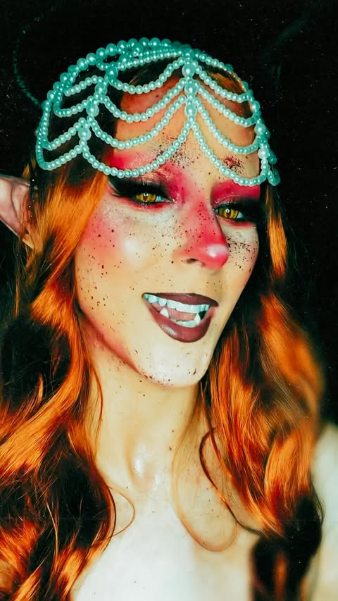 Instagram post by @thegratefulgore for MocoQueen. Caption reads: Bitter 🍊✨ This look was part of a pride month....