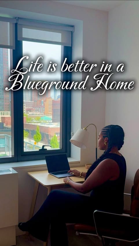 Instagram post by @thatbilingualchick for Blueground. Caption reads: [...] to NYC… But only if I’m staying at a....